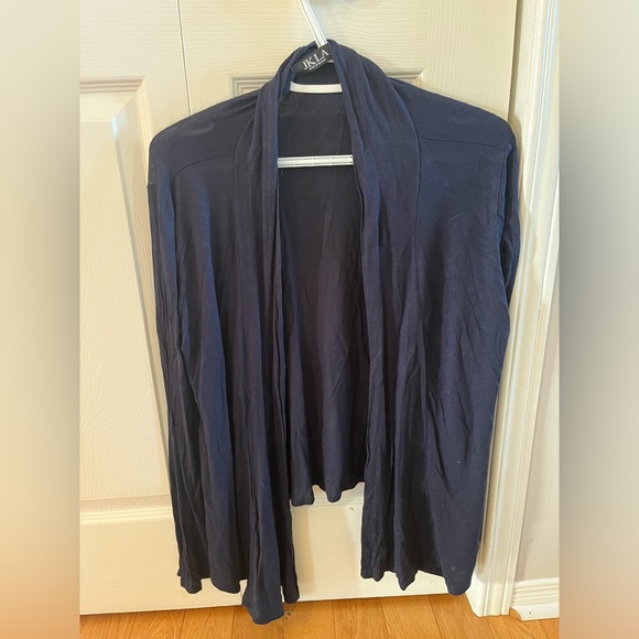 Navy blue T-shirt, material cardigan - Picture 1 of 2